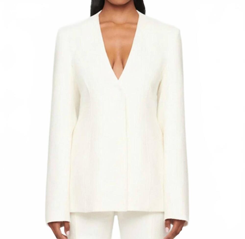NEW CLEA toledo v-neck blazer in off white